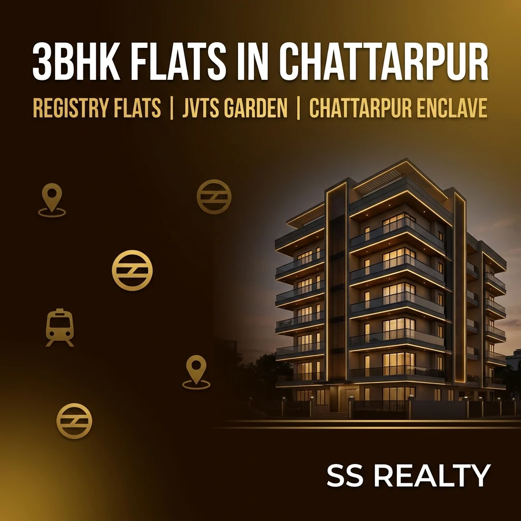 3BHK Flat in Chattarpur for Sale — Registry Flats in JVTS Garden and Chattarpur Enclave Phase 2