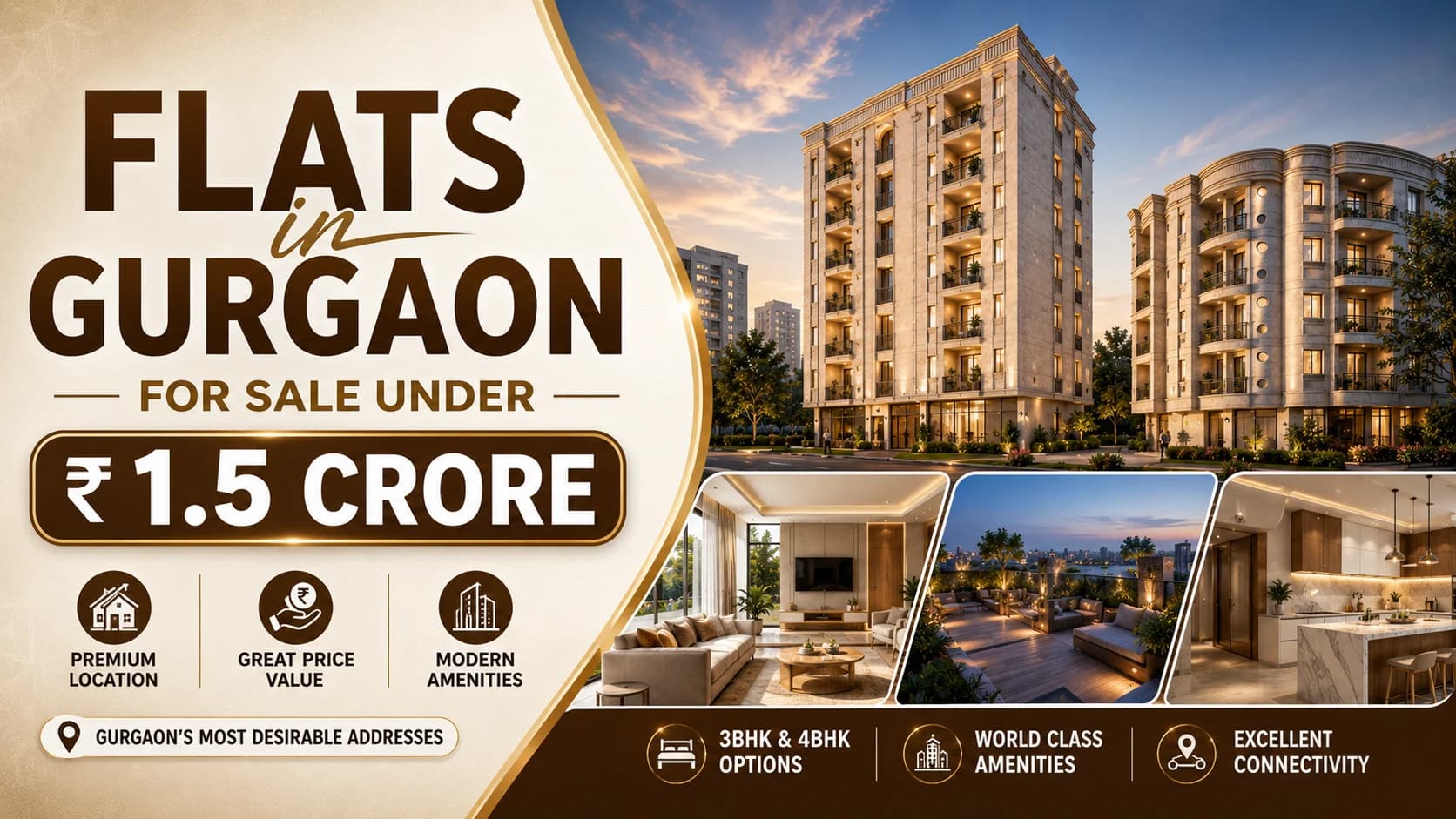 Flats in Gurgaon for Sale under ₹ 1.5 Crore